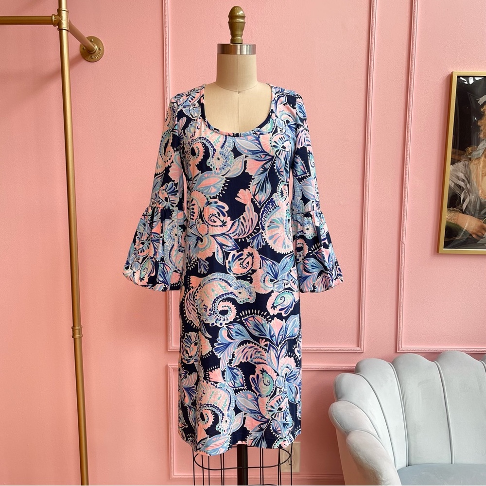 Lilly Pulitzer Carlile Dress Size Small High Tide Holy Flockamolie $108 NWOT